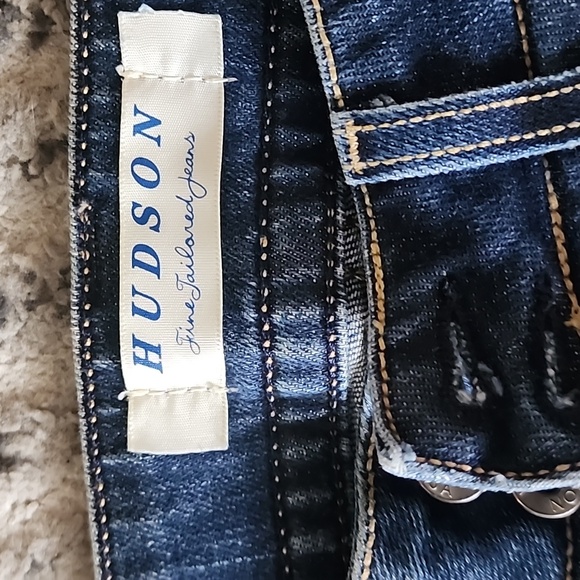 Hudson Y2k Grunge Indie Sleeze Signature Bootcut Flare Dark Wash jeans - Picture 3 of 14